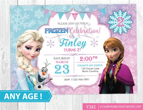 Birthday Invitation Card Frozen Theme