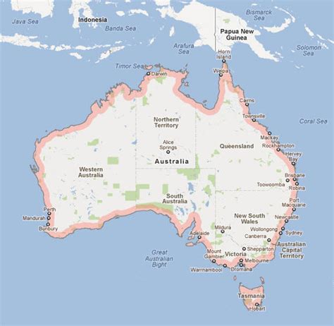 Australian Cities Map