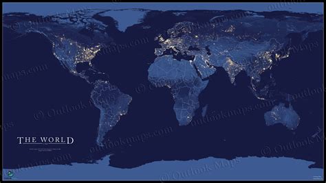 Night Map Of World - GOOGLESAMP