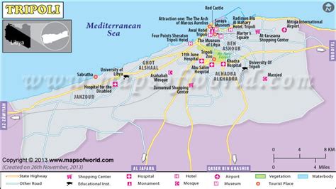 Tripoli Map, Capital of Libya