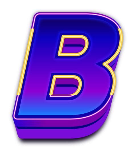 Neon Light Alphabet Letter B 35638050 PNG