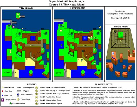 Super Mario 64 Course 13: Tiny Huge Island Map (GIF) - StarFighters76 ...