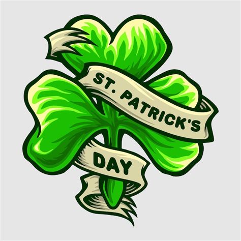 Premium Vector | Clover leaf logo st patricks day party illustration