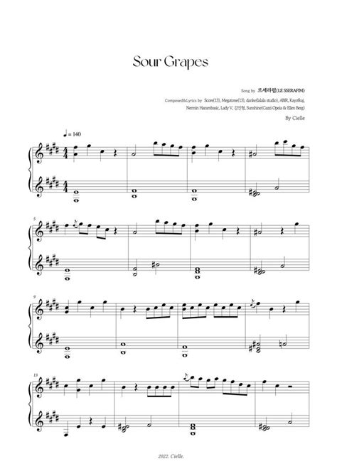 LE SSERAFIM - Sour Grapes by Cielle Sheet Music