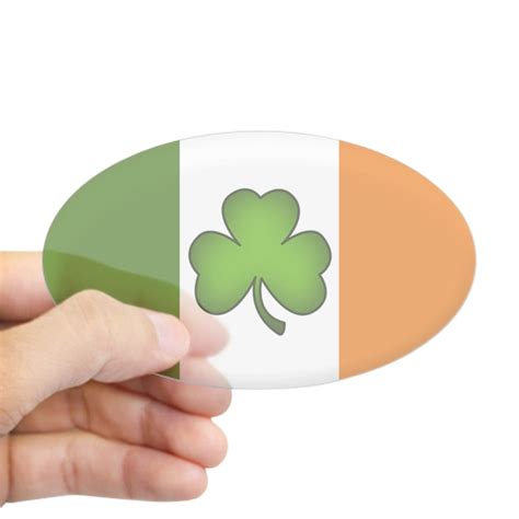 CafePress - Irish Flag Shamrock Sticker - Sticker (Oval) - Walmart.com ...