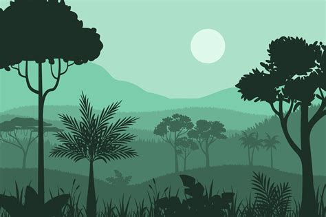 Silhouette Forest Background Graphic by sabavector · Creative Fabrica