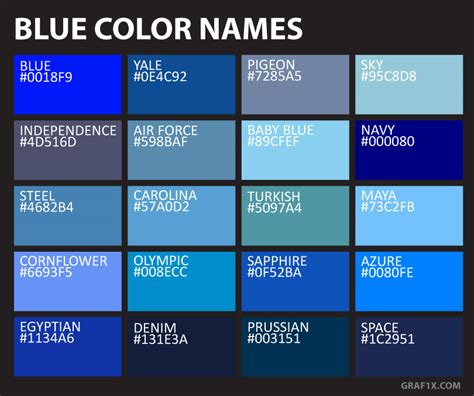 List of Colors with Color Names – graf1x.com