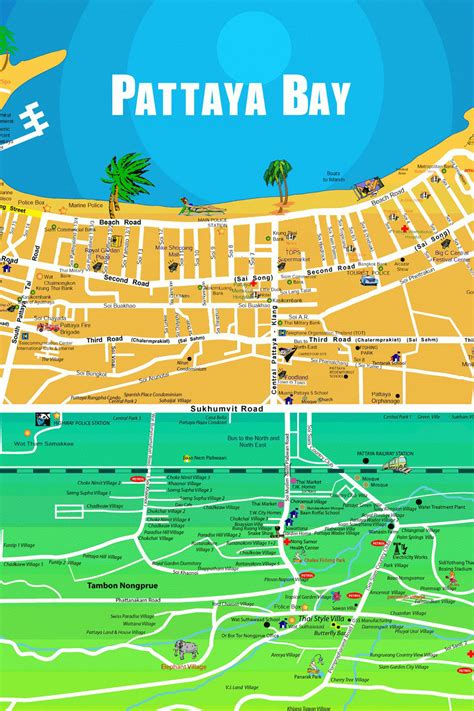 Walking Street Pattaya Thailand Map