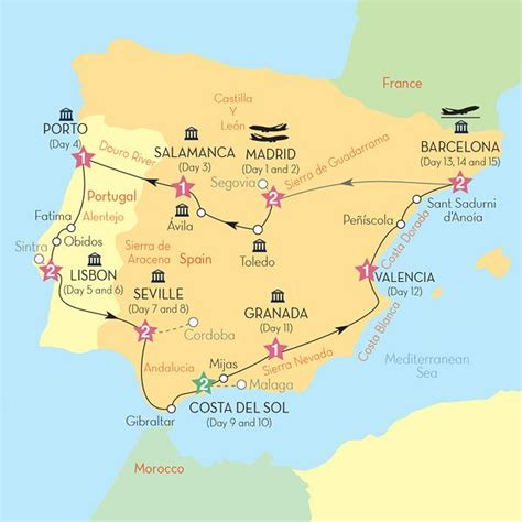 Map of trip route | Spain travel, Spain tour, Spain and portugal