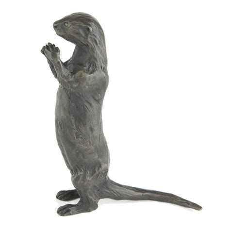 Bronze Otter Sculpture: Standing Otter by Sue Maclaurin