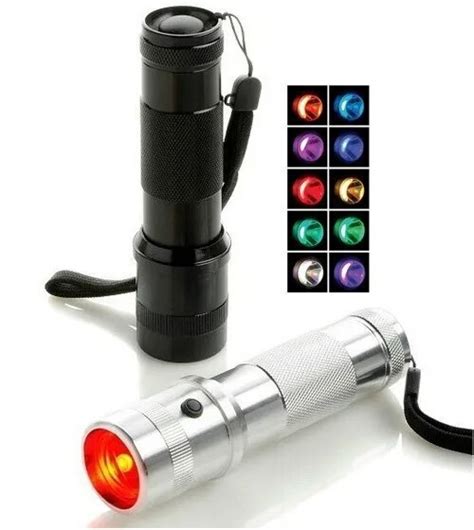 2pcs/lot Rainbow RGB Flashlight Colorshine LED Changing Color Light 3W ...