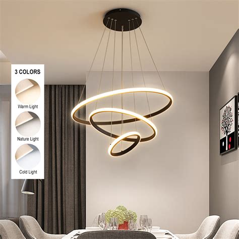 Modern Led Pendant Light Hanging Ceiling Lamp Ceiling Light Rings ...