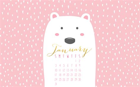 Free January Desktop Calendar - Paint Me Pink