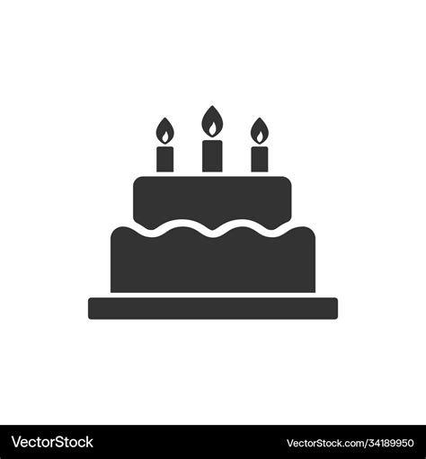 Birthday cake icon images Royalty Free Vector Image