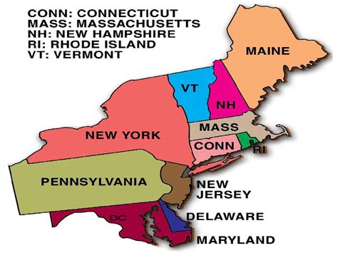 Printable Map Of The Northeast Region