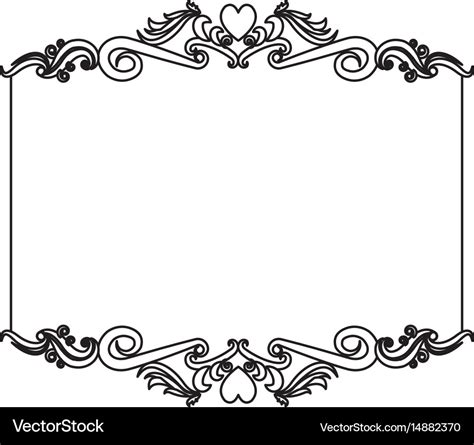 Decorative card frame floral border cute image Vector Image