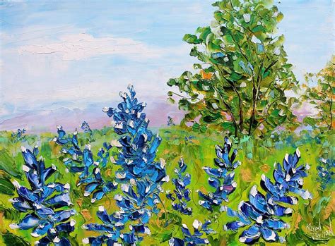 Texas Bluebonnets Painting by Karen Tarlton - Pixels