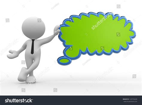 3d People - Man, Person With Blank Bubble Stock Photo 123774220 ...