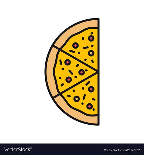 Half pizza color icon Royalty Free Vector Image