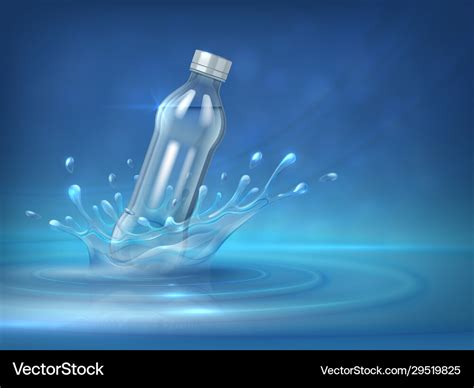 Water bottle advertising realistic 3d background Vector Image