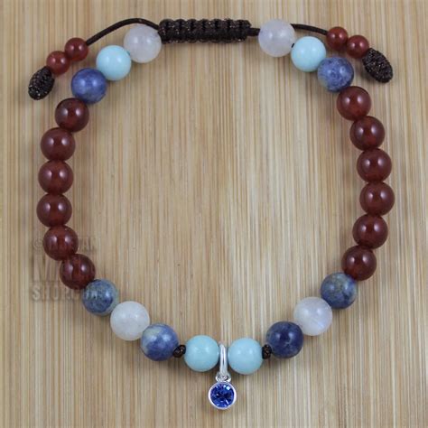 September Birthstone Bracelet with Carnelian, Amazonite, Sodalite ...