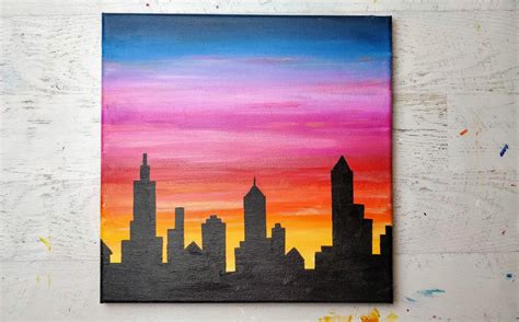 How to Paint a Sunset Cityscape For Beginners (Easy)