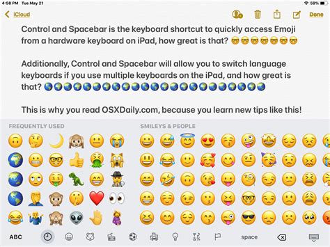 How to Type & Access Emoji by Keyboard Shortcut on iPad