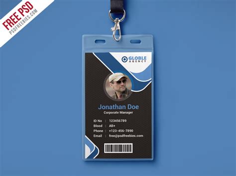 Multipurpose Dark Office ID Card Free PSD Template – Download PSD