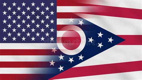 Ohio State - USA - Crumpled Fabric Flag Intro. Stock Illustration ...