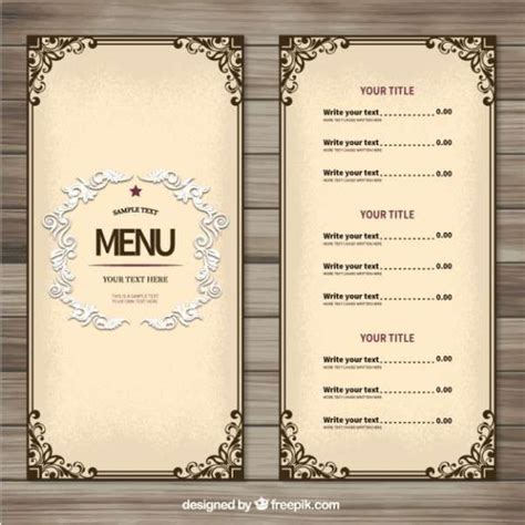 Free Printable Restaurant Menu Templates - PRINTABLE TEMPLATES