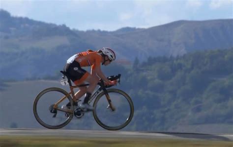 Helicopter Tracking Shot Of New Women’s World Champion Road Cyclist ...