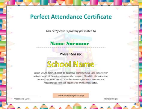 Attendance Certificate Templates