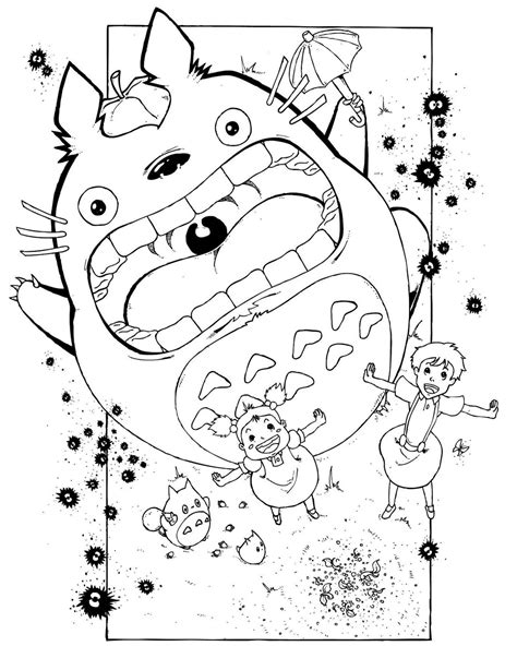 My Neighbor Totoro Anime Coloring Sheet for Kids