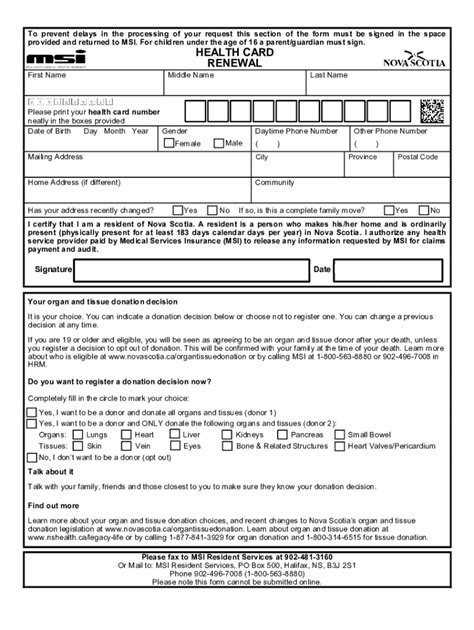 2020-2024 Form Nova Scotia Health Card Renewal Fill Online, Printable ...