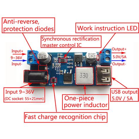 24V 12V To 5V 5A Power Supply Buck Converter Step Down Converter ...