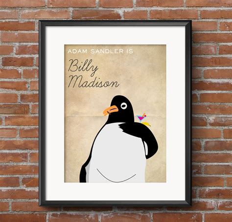 Billy Madison Minimalist Penguin Poster Adam Sanlder 5 | Etsy