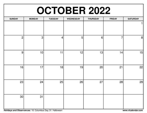 dark forest month calendar Free Printable October 2022 Calendar ...