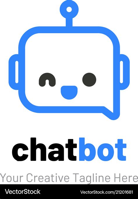 Chat logo with robot face Royalty Free Vector Image