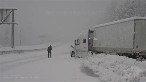 10-25-2021 Donner Pass, Ca feet of snow lead to travel nightmares on I ...