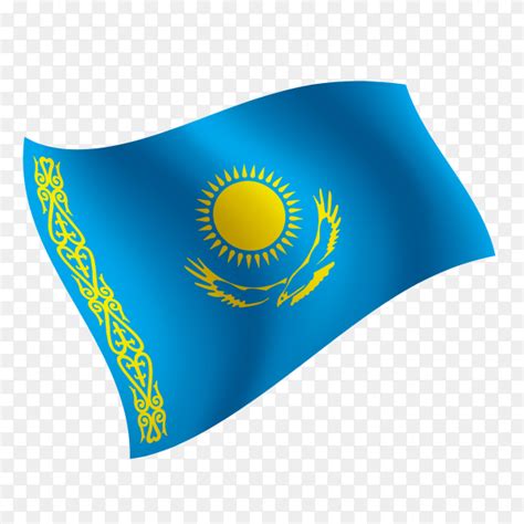 Kazakhstan flag waving vector on transparent background PNG - Similar PNG