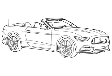 Mustang Car Coloring Page - Free Printable Coloring Pages for Kids