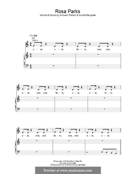 Rosa Parks (OutKast) by A. Benjamin, A. Patton - sheet music on MusicaNeo