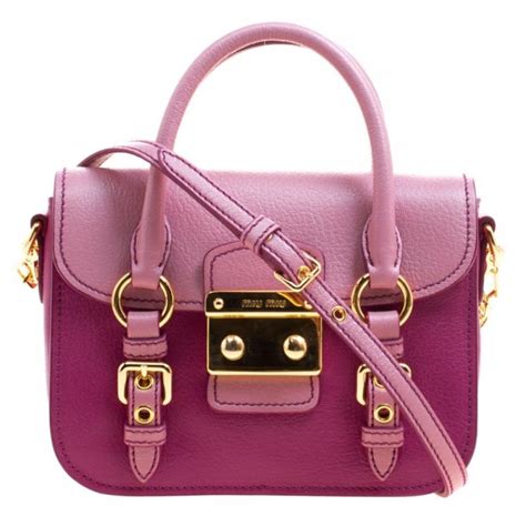 Miu Miu Pre-owned Purple Leather Handbags in Purple - Lyst