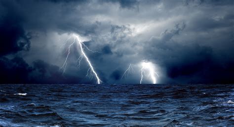 Clouds waves sea storm lightning ocean wallpaper | 6000x3274 | 335910 ...