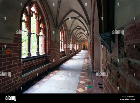 Interior in greatest Gothic castle in Europe - Malbork. Teutonic castle ...