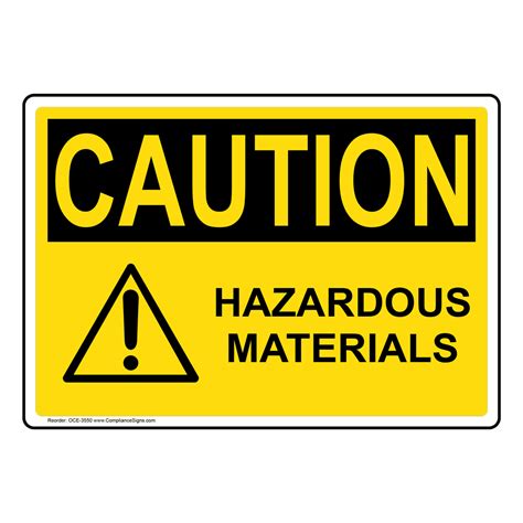 OSHA Sign - CAUTION Hazardous Materials Sign - Hazmat