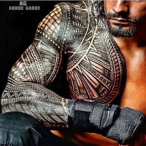 Roman Reigns #HotTattoos #polynesiantattooschest | Samoan tattoo ...