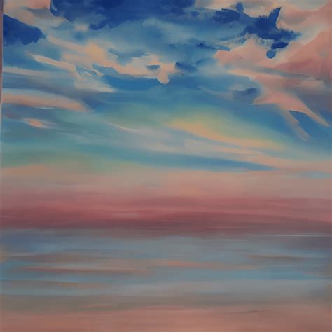 Sea and Sky Only Painting Version · Creative Fabrica