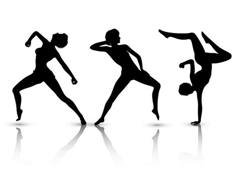 silhouettes of females in modern dance poses 22639079 Vector Art at ...