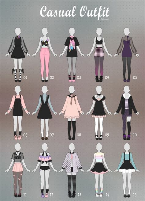 (OPEN 4/15) CASUAL Outfit Adopts 32 by Rosariy | Drawing anime clothes ...